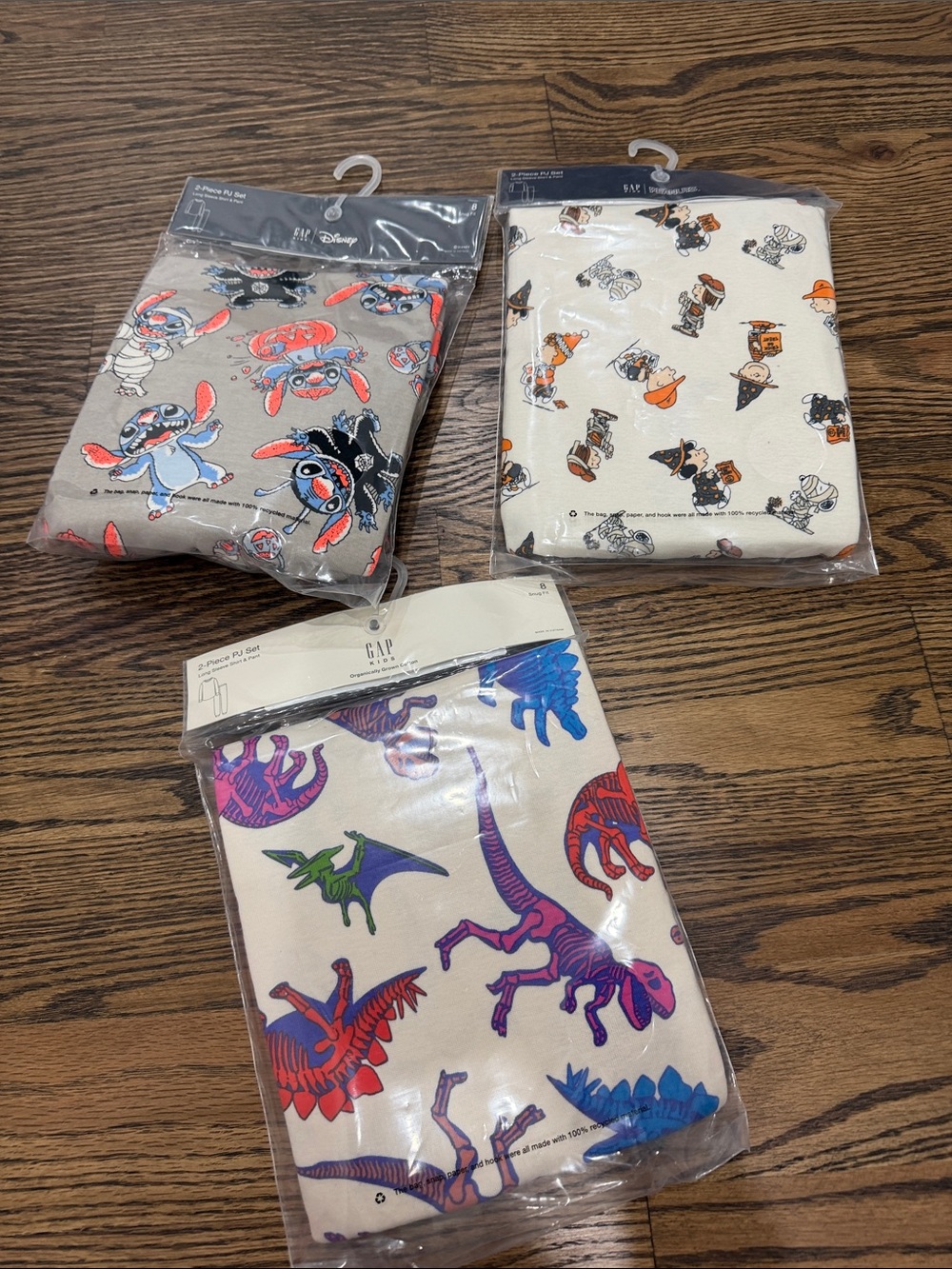 GAP Kids Dino Print Pajama Set - Cream with Multicolor Dinosaurs
